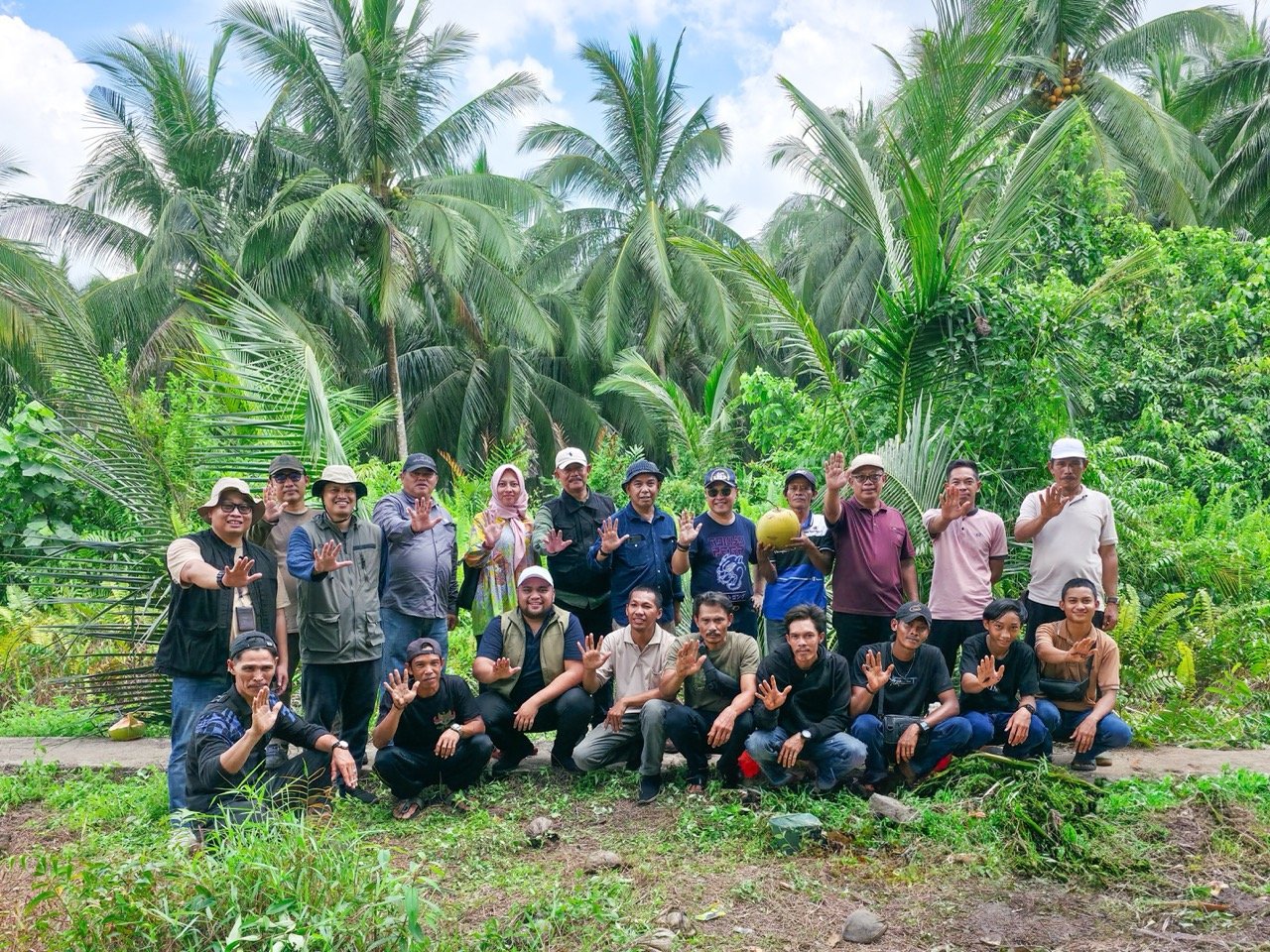 TIM HILIRISASI KELAPA KUNJUNGI SUMBER BENIH UNGGUL KELAPA DI KABUPATEN INDRAGIRI HILIR
